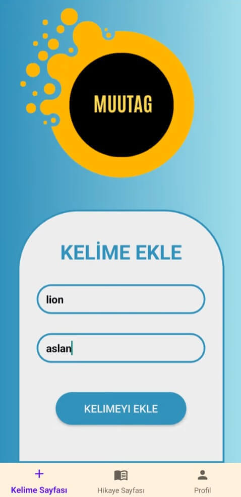 Utku YURT | Kelime Ezberleme Uygulaması Mobil Uygulama Kelime Ekleme